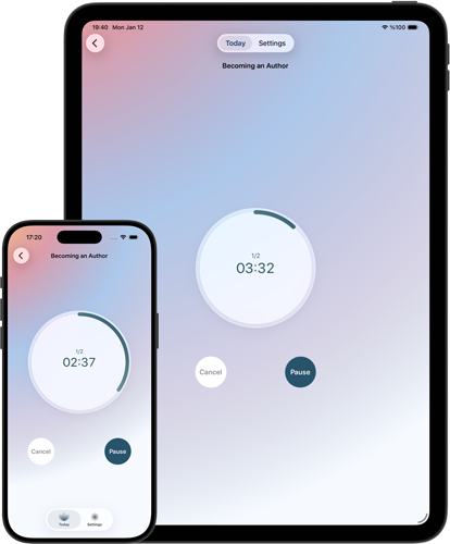 Minimal meditation timer interface designed to guide sessions quietly without interruptions
